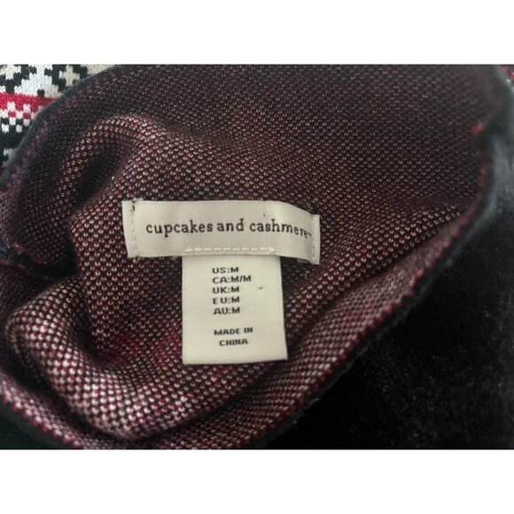 CUPCAKES & CASHMERE Long Sleeve Sweater Size Medium Jacquard Rayon Blend Knit - Picture 3 of 7